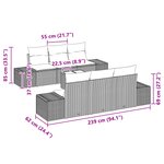 vidaXL Ensemble de canapés de jardin 7 pièces avec coussins en poly-rattan noir