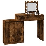 vidaXL Coiffeuse avec LED chêne fumé 115x37x110 5 cm