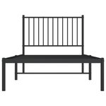 vidaXL Cadre de lit métal sans matelas avec tête de lit noir 90x190 cm