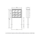 Bloc collectif Leabox  3x2  grade 3  simple face  Extérieur  sur pieds à sceller  Noir 9005 finition brillante