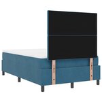 vidaXL Lit Box Spring avec Matelas Bleu Foncé 120x200 cm Velours