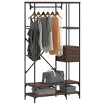 vidaXL Porte-vêtements avec étagères chêne marron bois d'ingénierie