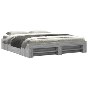 vidaXL Cadre de lit sonoma gris 180x200 cm bois d'ingénierie