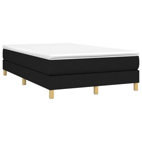 vidaXL Sommier à lattes de lit avec matelas noir 120x190 cm tissu