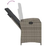 vidaXL Ensemble à manger de jardin 5 Pièces coussins gris résine tressée