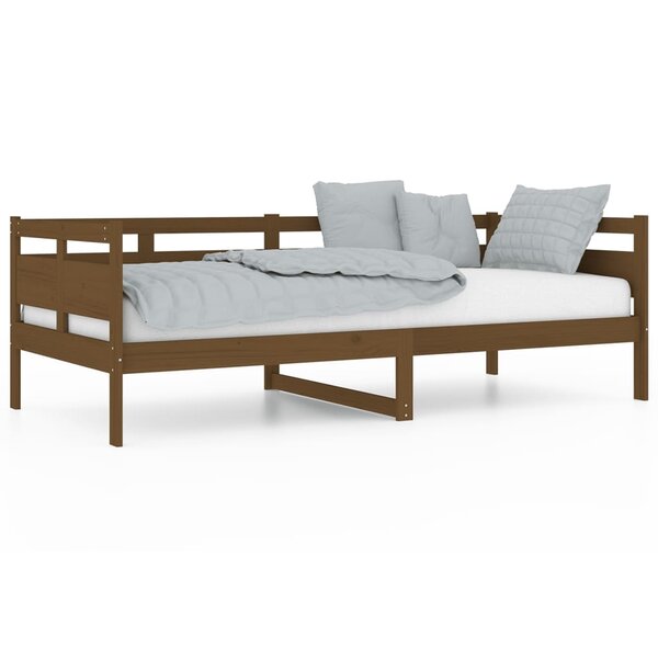 vidaXL Lit de jour sans matelas marron miel bois pin massif 90x200 cm