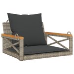 vidaXL Balancelle avec coussins gris 63x62x40 cm résine tressée