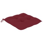 vidaXL Chaise à bascule avec coussin rouge bordeaux Bois de teck