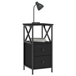 vidaXL Tables de chevet 2 Pièces noir 34x35 5x70 cm bois d'ingénierie
