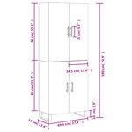 vidaXL Buffet haut Chêne sonoma 69 5x34x180 cm Bois d'ingénierie