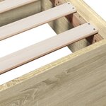 vidaXL Cadre de lit avec tiroirs sans matelas chêne sonoma 135x190 cm