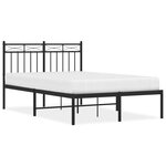 vidaXL Cadre de lit métal sans matelas avec tête de lit noir 120x200cm