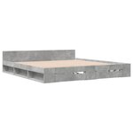 vidaXL Cadre de lit et tiroirs gris béton 200x200 cm bois d'ingénierie