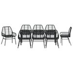 vidaXL Ensemble de salle à manger de jardin 9 pièces Noir Poly Rotin