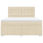 vidaXL Sommier à lattes de lit avec matelas Crème 180x200 cm Tissu
