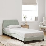 vidaXL Cadre de lit sans matelas gris clair 90x200 cm velours