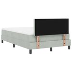 Lit à sommier avec matelas et lumière LED Gris clair 120x200 cm Velours