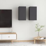 vidaXL Meubles TV 2 Pièces Gris 30 5x30x60 cm Bois d’ingénierie