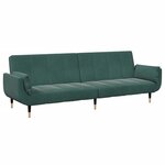 vidaXL Canapé-lit à 2 places avec repose-pied vert foncé velours