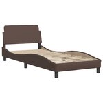 vidaXL Cadre de lit avec LED sans matelas marron 90x200 cm