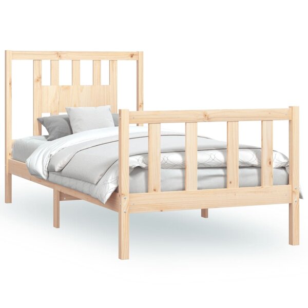 vidaXL Cadre de lit avec tête de lit bois de pin massif 90x200 cm