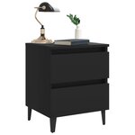 vidaXL Tables de chevet 2 Pièces noir 40x35x50 cm bois d'ingénierie