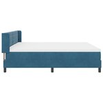 Lit à ressort vidaXL avec matelas bleu foncé 200x200 cm en velours