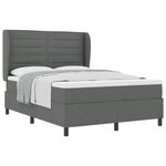 vidaXL Lit à ressorts avec matelas Gris foncé 140x190 cm Tissu