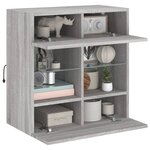 vidaXL Meuble TV mural avec lumières LED sonoma gris 58 5x30x60 5 cm