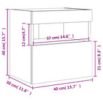vidaXL Meubles TV muraux lumières LED 2 Pièces chêne sonoma 40x30x40 cm