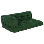 Coussin de sofa palette vidaXL avec accoudoirs et dossier en tissu vert