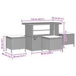 Ensemble de Canapé de Jardin 9 Pièces avec Coussins - Poly Rotin Noir Acacia