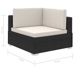 Salon de jardin meuble d'extérieur ensemble de mobilier 8 pièces avec coussins résine tressée noir 02_0017764