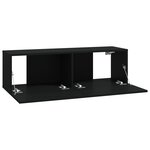 vidaXL Meubles TV muraux 4 Pièces Noir 100x30x30 cm