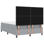 vidaXL Lit à ressort avec matelas et banc Gris clair 160x200 cm Tissu