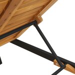 vidaXL Chaise longue noire 200x55x35 cm en bois d'acacia massif