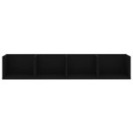 vidaXL Étagère murale à CD Noir 100x18x18 cm Bois d'ingénierie