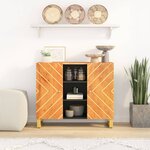 vidaXL Armoire latérale marron et noir 90x33 5x75 cm bois de manguier