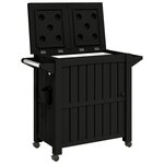 vidaXL Chariot de service 3 en 1 noir polypropylène