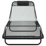 vidaXL Chaise Longue Pliante avec Têtière Textilène Noire