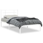 vidaXL Cadre de lit métal avec tête de lit blanc 100x200 cm