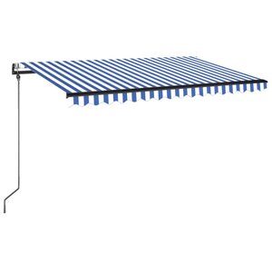vidaXL Auvent rétractable automatique 450x350 cm Bleu et blanc