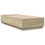vidaXL Cadre de lit chêne sonoma 100x200 cm bois d'ingénierie