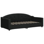 vidaXL Lit de jour avec lit gigogne noir 90x190 cm tissu