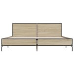vidaXL Cadre de lit chêne sonoma 180x200 cm bois d'ingénierie et métal