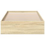 vidaXL Cadre de lit et tiroirs chêne sonoma 90x190cm bois d'ingénierie