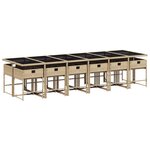 vidaXL Ensemble à manger de jardin et coussins 13 Pièces beige