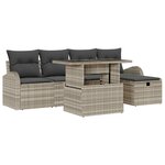 vidaXL Ensemble de canapés de jardin 6 pièces avec coussins gris clair en rattan synthétique