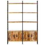 vidaXL Bibliothèque à 4 niveaux 124x30x180 cm Bois de manguier brut