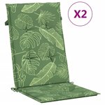 vidaXL Coussins de chaise à dossier haut lot de 2 modèle de feuille